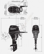 Лодочный мотор Tohatsu MFS30C EPS 30 л.с. четырехтактный